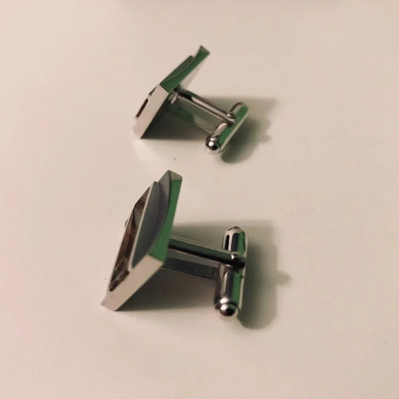 Vintage  Cuff Links Tie Clip and Lapel Pin and Chain - Picture 10 of 16